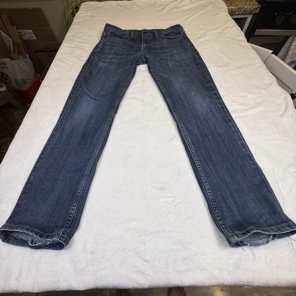 Levi’s 511 Selvedge Jeans Men’s 32x30 Blue Slim Fit Distressed Hem Red Tab